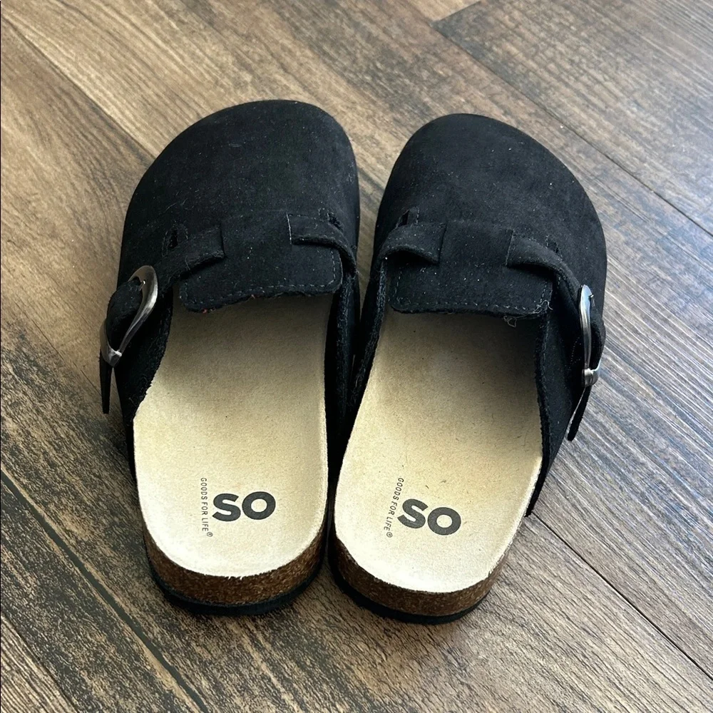 SO Black Kids clog Shoes with Buckle